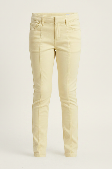 Pantalon Chino Jaune Clair Coton Slim Fille - vue 3