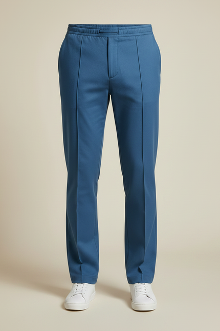Pantalon Chino Bleu Droit Décontracté Cordon Homme - Gabardine - vue 3