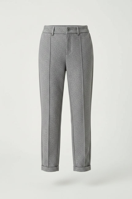 Pantalon Chino Gris Chiné Droit Élégant Fille - Tweed - vue 3