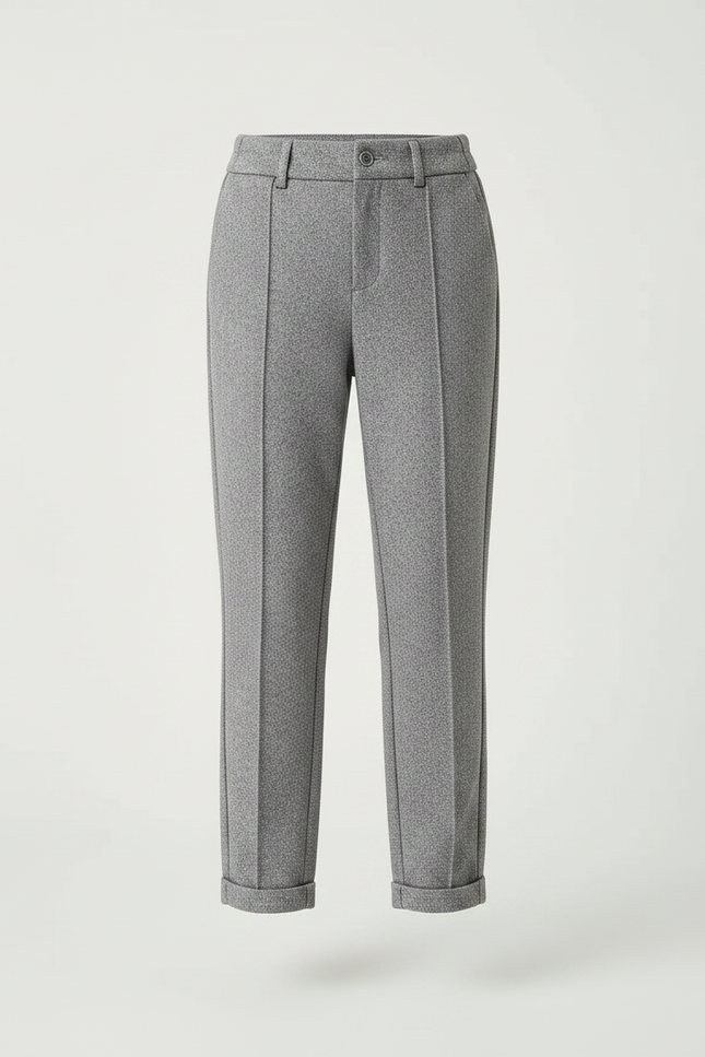 Pantalon Chino Gris Chiné Droit Élégant Fille - Tweed - vue 3