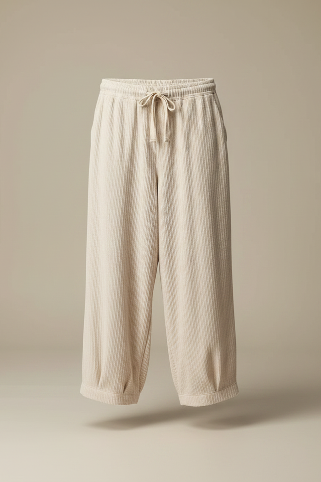 Pantalon Chino Beige Ample Côtelé Décontracté Homme - Cordé - vue 3