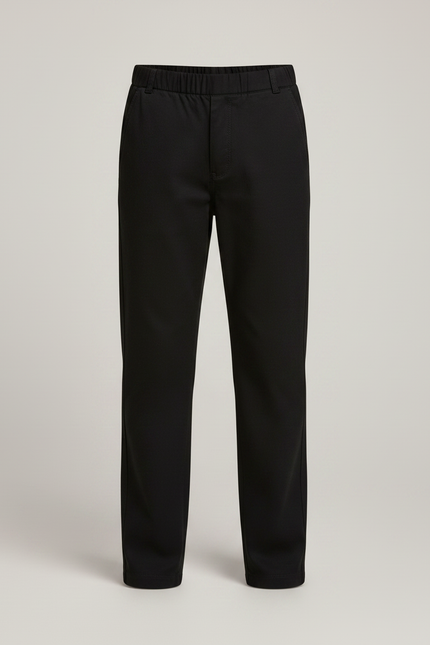 Pantalon Chino Noir Coton Élastique Garçon Droit - vue 3