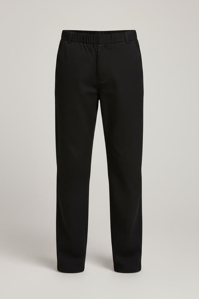 Pantalon Chino Noir Coton Élastique Garçon Droit - vue 3