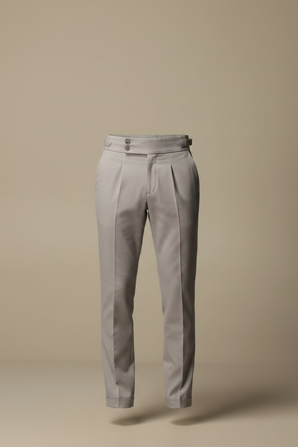 Pantalon Chino Homme Gris Tapered Coton - Gabardine - vue 3