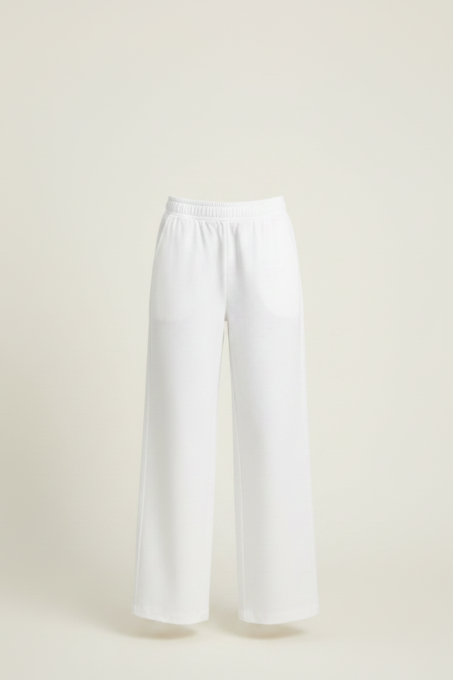 Pantalon Chino Blanc Droit Ample Confortable Fille - Gabardine - vue 3