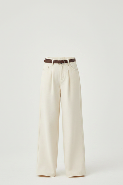Pantalon Chino Écru Large Confortable Enfant - Beige Gabardine - vue 3