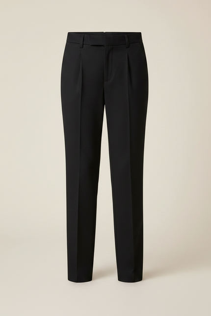 Pantalon Chino Noir Plissé Droit Élégant Enfant - Gabardine - vue 3