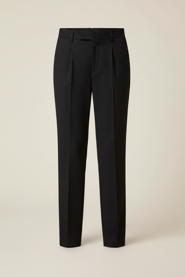 Pantalon Chino Noir Plissé Droit Élégant Enfant - Gabardine - vue 3