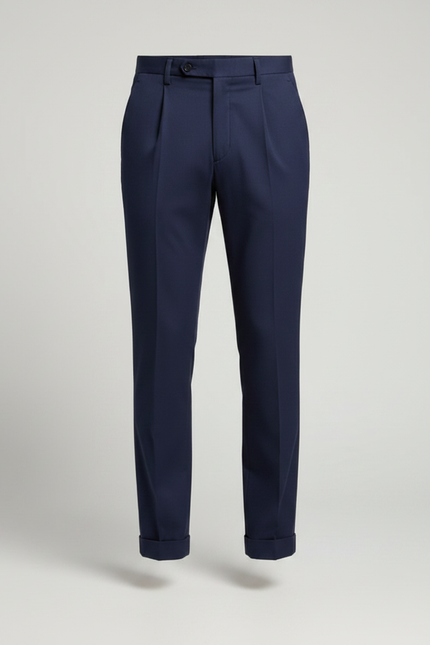 Pantalon Chino Homme Bleu Marine Tapered Coton - Gabardine - vue 3