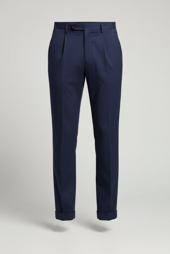Pantalon Chino Homme Bleu Marine Tapered Coton - Gabardine - vue 3