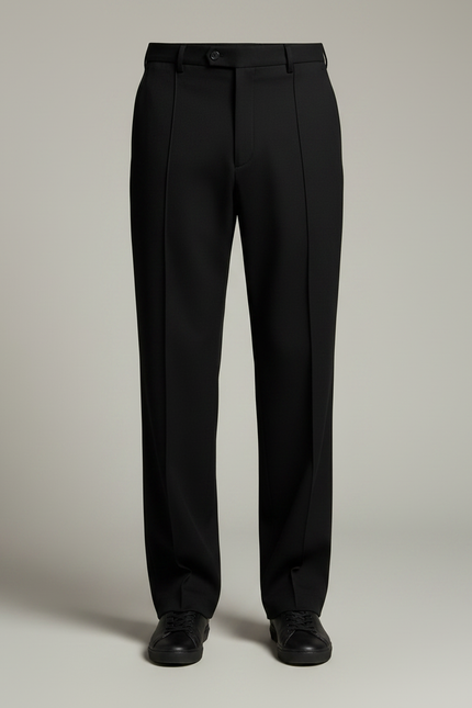Pantalon Chino Noir Droit Homme Élégant Décontracté - Gabardine - vue 3