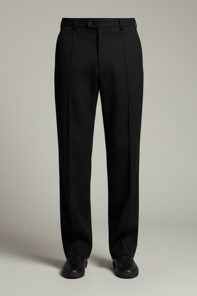 Pantalon Chino Noir Droit Homme Élégant Décontracté - Gabardine - vue 3