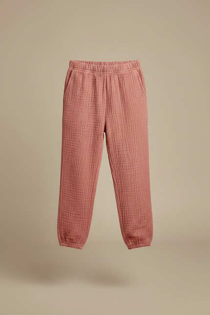 Pantalon Chino Rose Texturé Ample Enfant Décontracté - Maille - vue 3