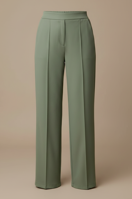 Pantalon Chino Vert Olive Ample Fluide Femme - Polyester - vue 3