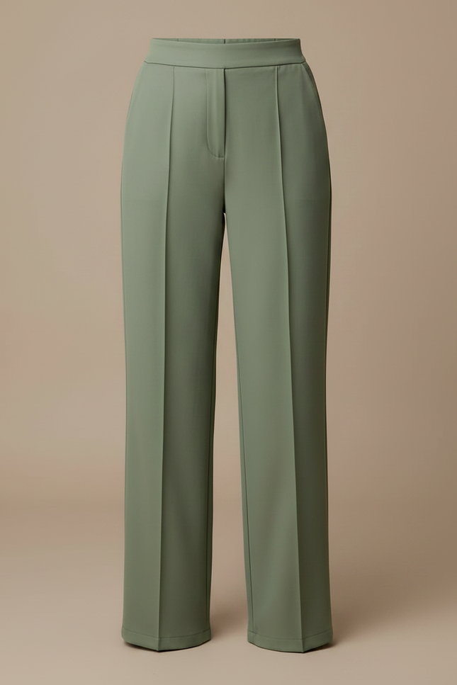 Pantalon Chino Vert Olive Ample Fluide Femme - Polyester - vue 3
