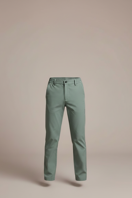 Pantalon Chino Vert Olive Stretch Décontracté Enfant - Polyester - vue 3