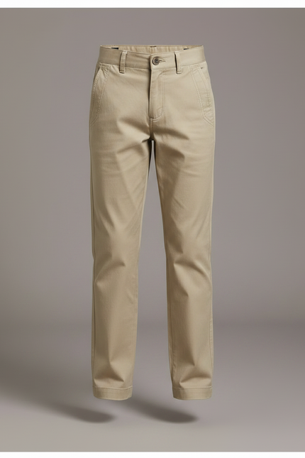 Pantalon Chino Beige Coton Droit Garçon Basique - vue 3