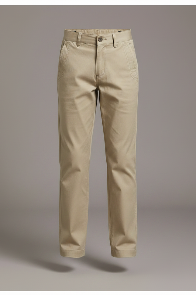 Pantalon Chino Beige Coton Droit Garçon Basique - vue 3