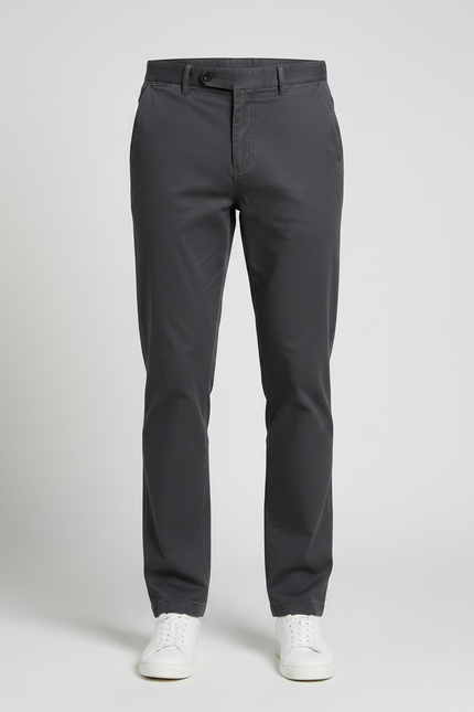 Pantalon Chino Gris Coton Décontracté Homme - vue 3