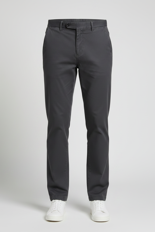 Pantalon Chino Gris Coton Décontracté Homme - vue 3