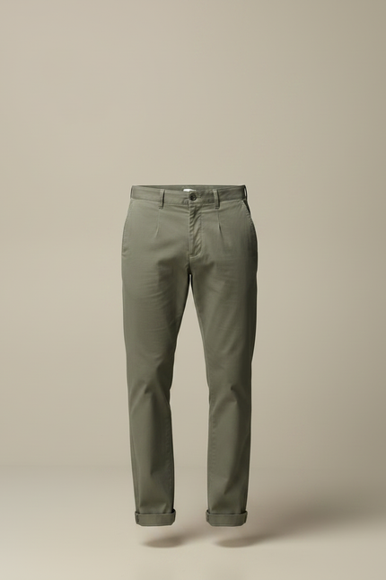 Pantalon Chino Kaki Coton Droit Tapered Homme - vue 3