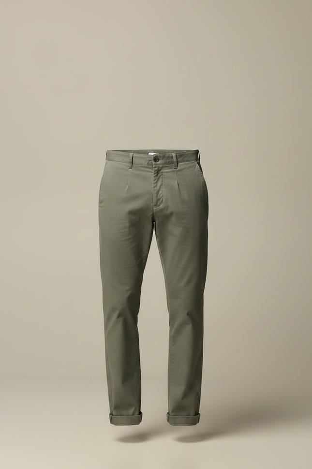 Pantalon Chino Kaki Coton Droit Tapered Homme - vue 3