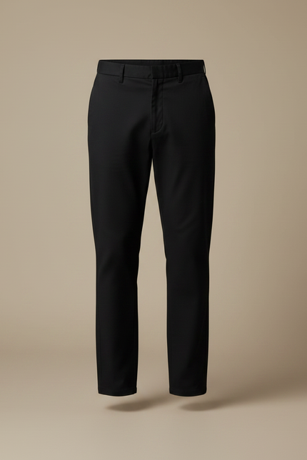Pantalon Chino Noir Coton Droit Tendance Homme - vue 3