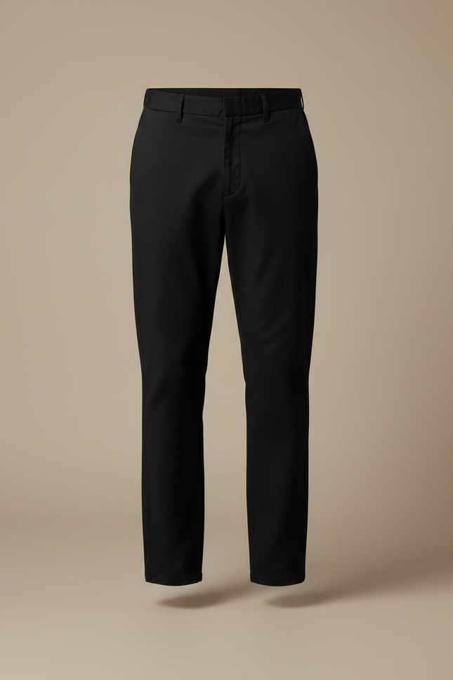 Pantalon Chino Noir Coton Droit Tendance Homme - vue 3