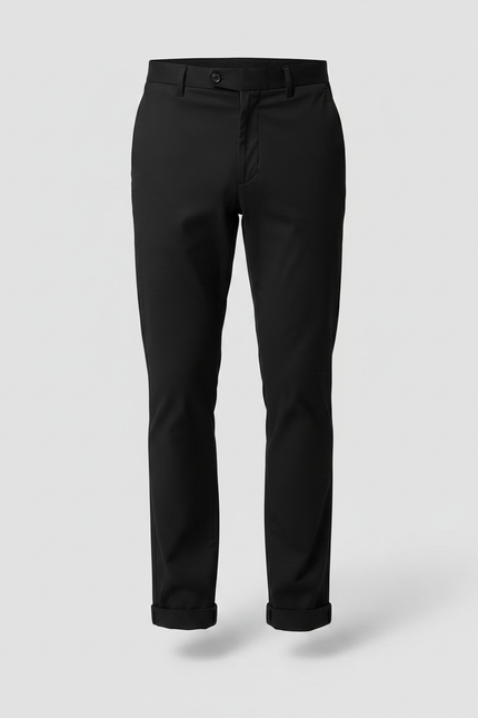 Pantalon Chino Noir Droit Homme Élégant Classique - Gabardine - vue 3