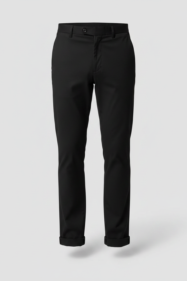 Pantalon Chino Noir Droit Homme Élégant Classique - Gabardine - vue 3