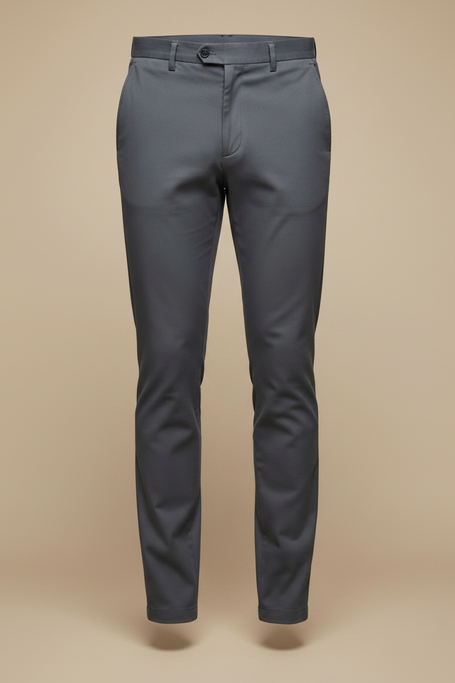 Pantalon Chino Gris Slim Élégant Confortable Business - Gabardine - vue 3
