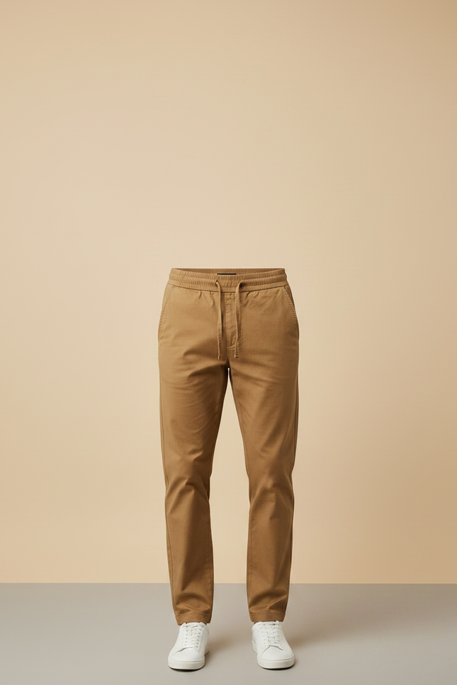 Pantalon Chino Kaki Coton Décontracté Cordon Homme - vue 3