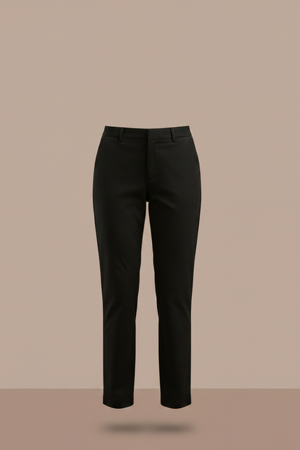 Pantalon Chino Noir Droit Élégant Décontracté Femme - Gabardine - vue 3