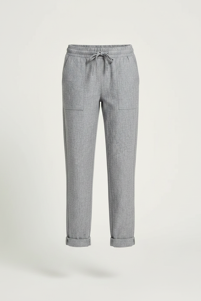 Pantalon Chino Gris Coton Lin Ample Enfant Décontracté - vue 3