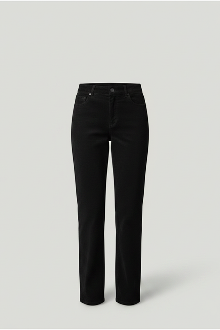 Pantalon Chino Noir Côtelé Droit Confortable Femme - Cordé - vue 3
