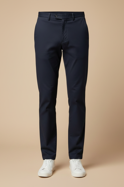 Pantalon Chino Decontracte - Marine Gabardine - vue 3