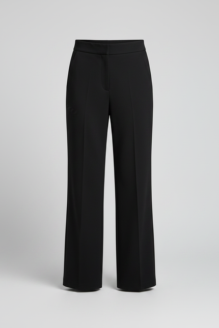 Pantalon Chino Noir Fluide Taille Haute Élégant - Polyester - vue 3