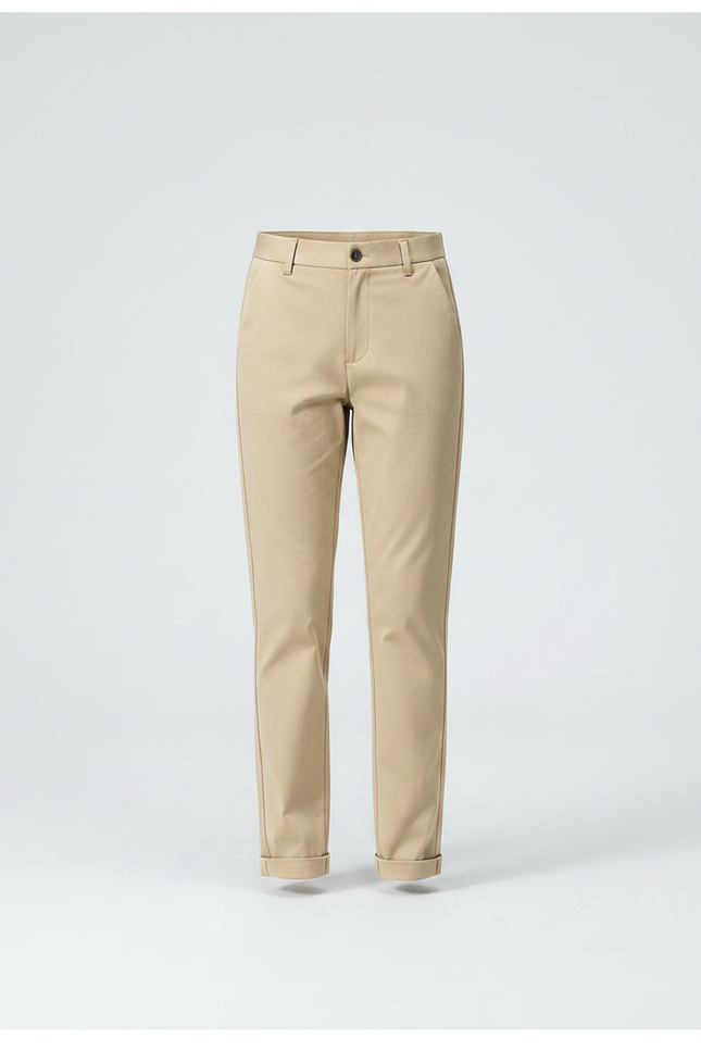 Pantalon Chino Beige Coton Droit Classique Fille - vue 3