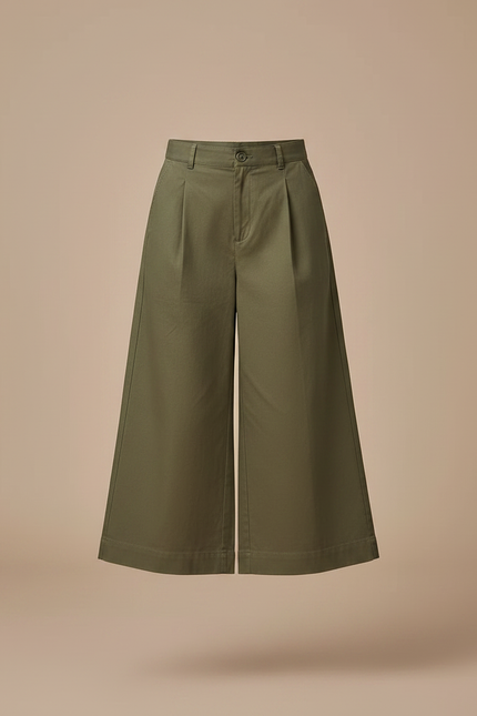 Pantalon Chino Kaki Ample Coton Enfant Décontracté - vue 3