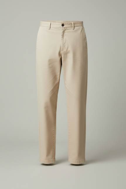 Pantalon Chino Beige Coton Droit Tendance Homme - vue 3