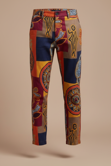 Pantalon Chino Imprimé Ethnique Multicolore Enfant - Coton - vue 3