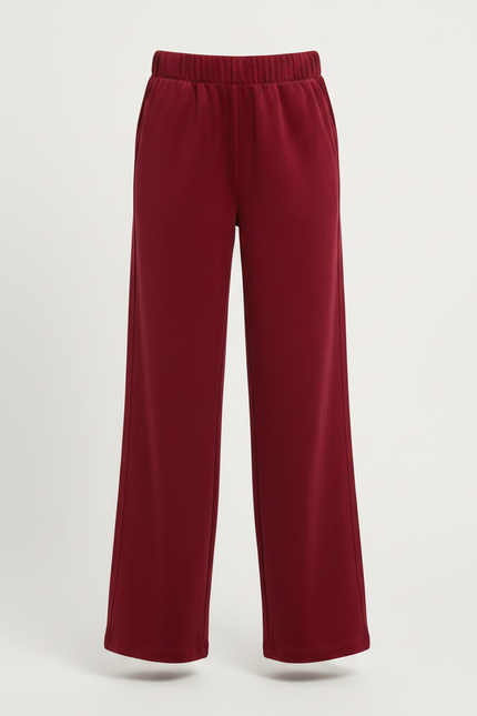 Pantalon Chino Bordeaux Ample Confortable Enfant - Molleton - vue 3