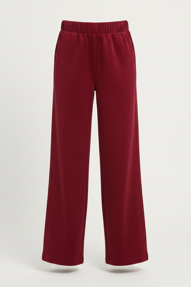 Pantalon Chino Bordeaux Ample Confortable Enfant - Molleton - vue 3