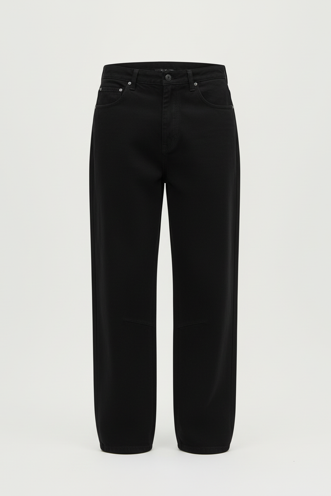 Pantalon Chino Noir Ample Coton Décontracté Homme - vue 3