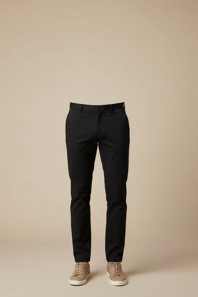 Pantalon Chino Noir Slim Coupe Droite Homme - Gabardine - vue 3