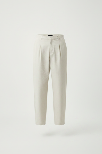 Pantalon Chino Oversize - Beige Lin - vue 3