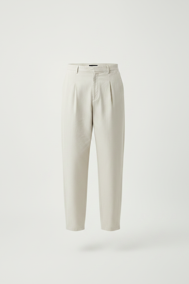 Pantalon Chino Oversize - Beige Lin - vue 3