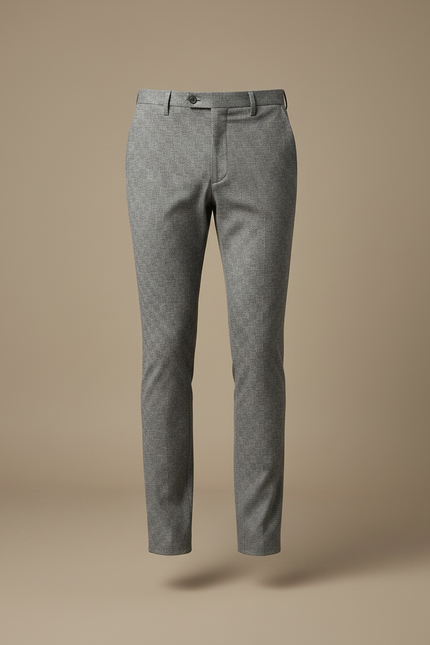 Pantalon Chino Gris Carreaux Slim Habillé Homme - Tweed - vue 3