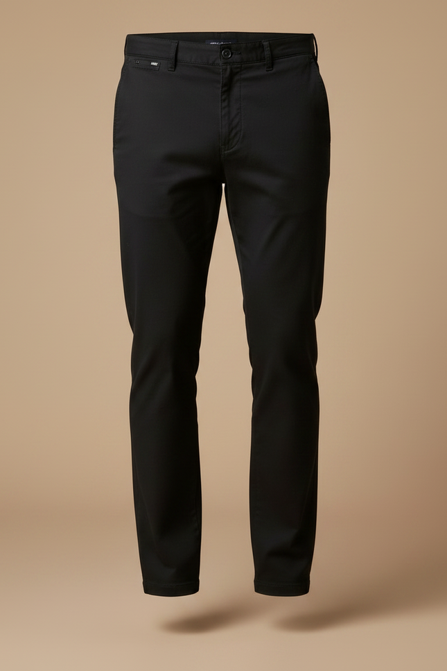 Slim Pantalon Chino Homme - Noir Coton - vue 3