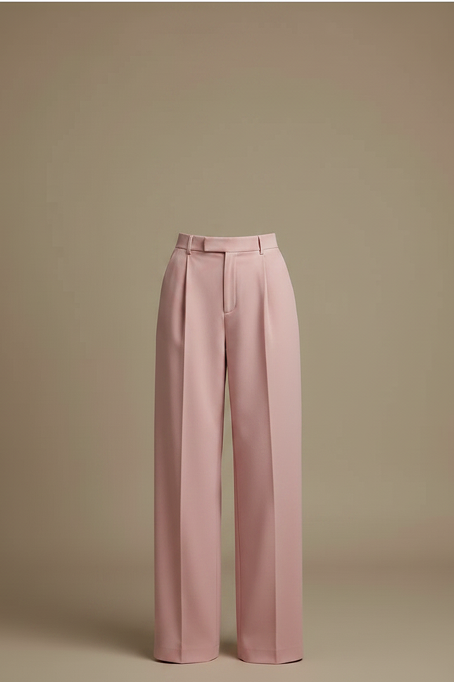 Pantalon Chino Rose Ample Fluide Décontracté Élégant - Polyester - vue 3